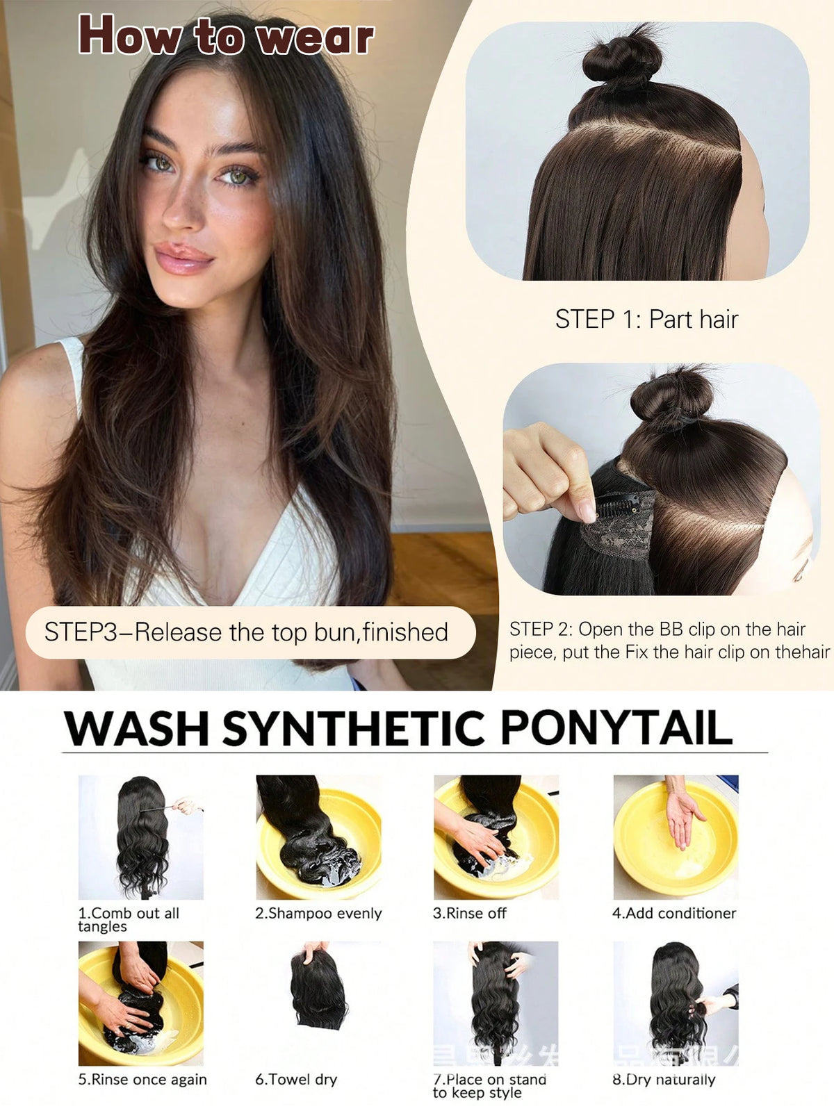 V-Shape Clip-In Hair Extensions for Instant Length and Volume