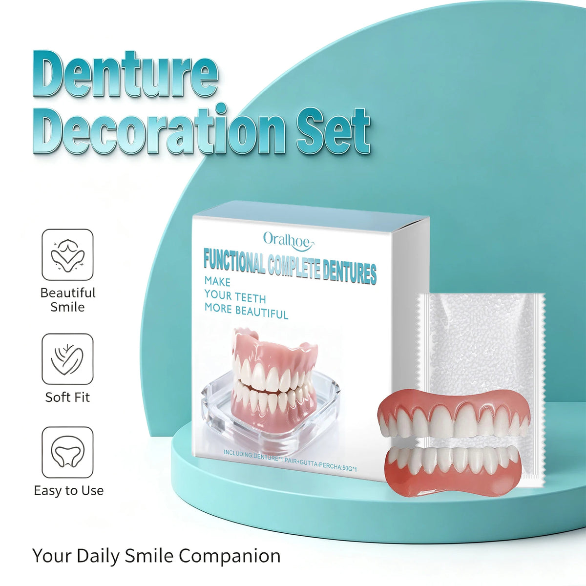 Temporary Cosmetic Denture Set for Instant Smile Transformation