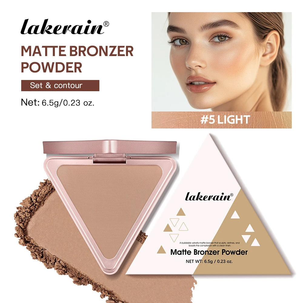 Long-Lasting Matte Bronzer Powder for Face Contouring and Shading - 32