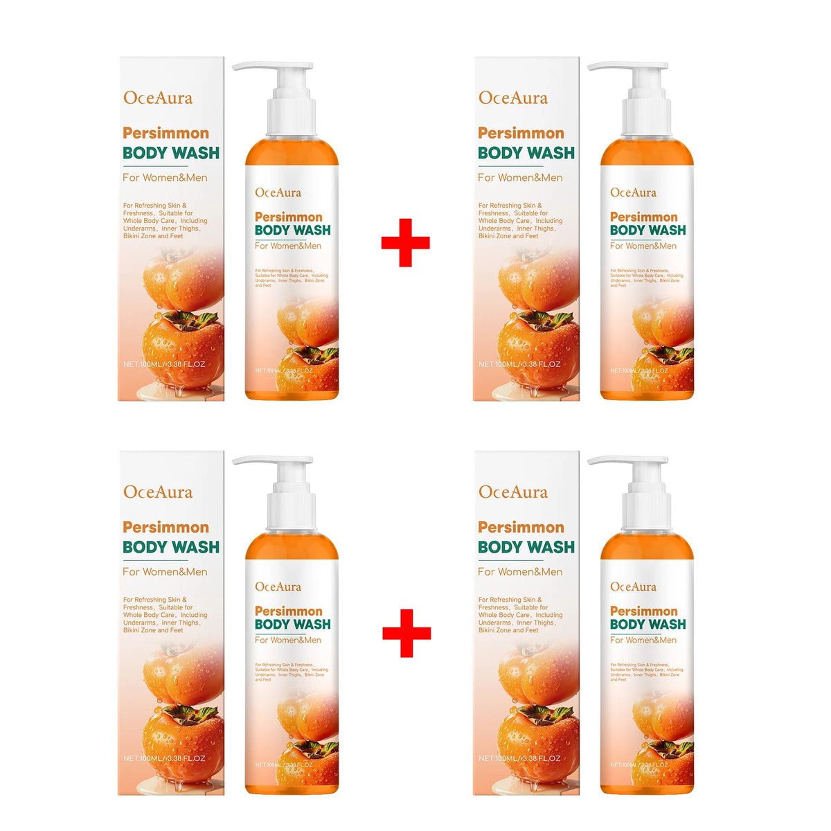 Persimmon Body Wash for Natural Odor Elimination and Skin Refreshment