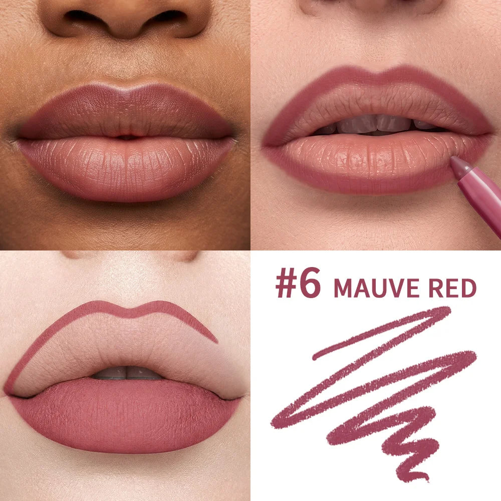 Waterproof Long-Lasting Matte Lip Liner Pencil for Smooth Lip Contouring