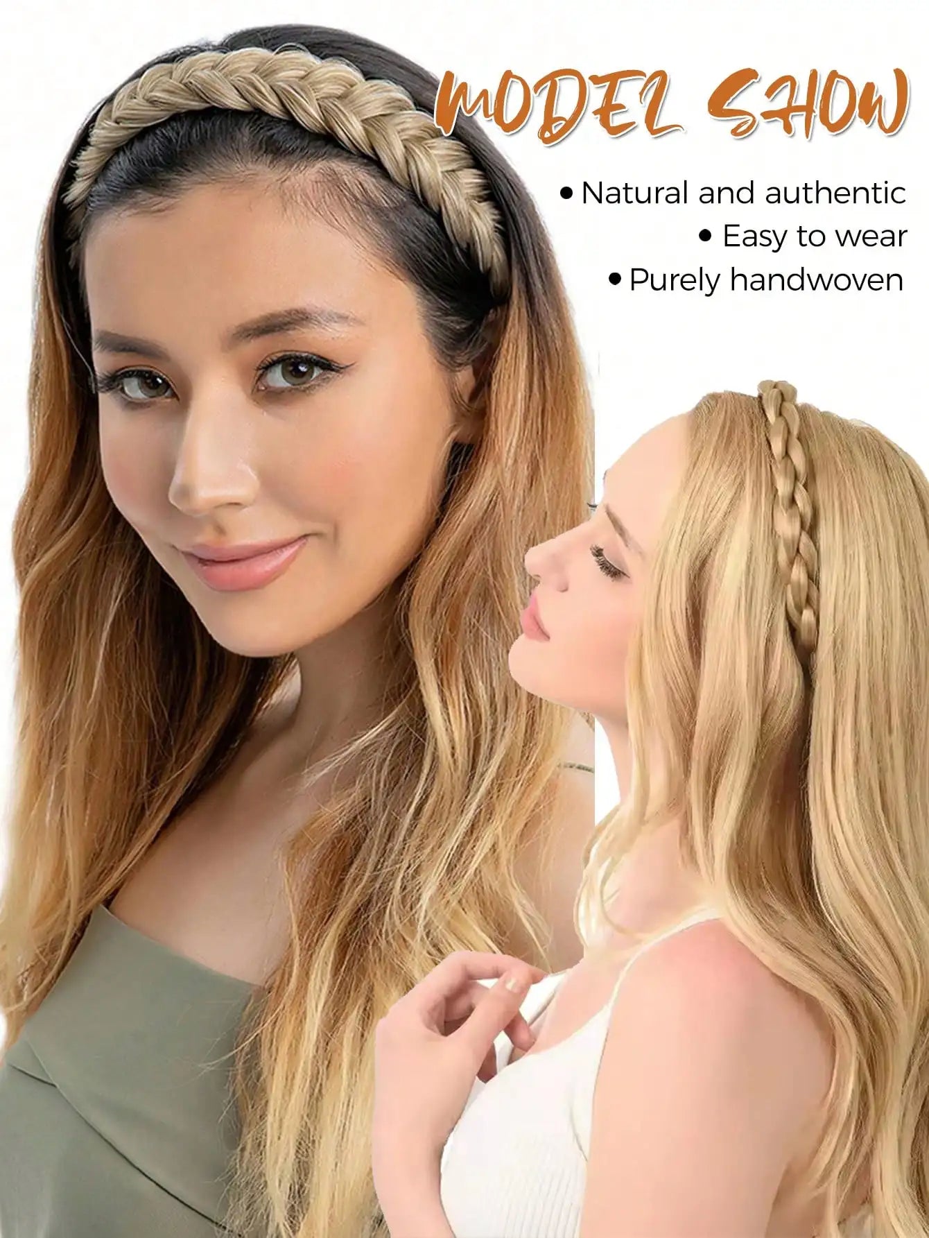 Braided Synthetic Hair Headband for Women and Girls - 12