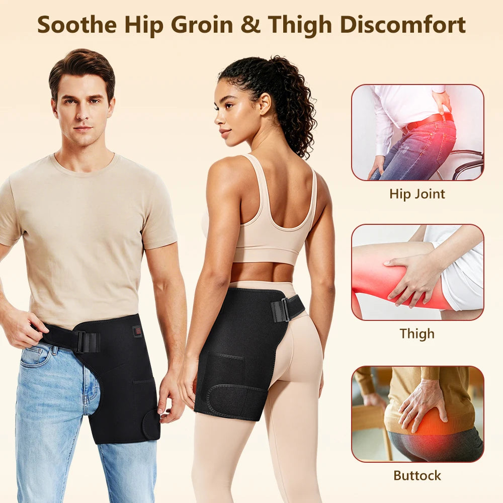Red Light Therapy Hip and Thigh Heating Support Brace for Pain Relief - 10