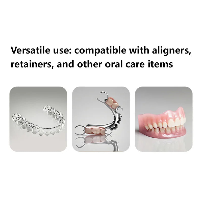 Portable Denture Cleaning Case with Rotary Brush and Storage Tray - 10