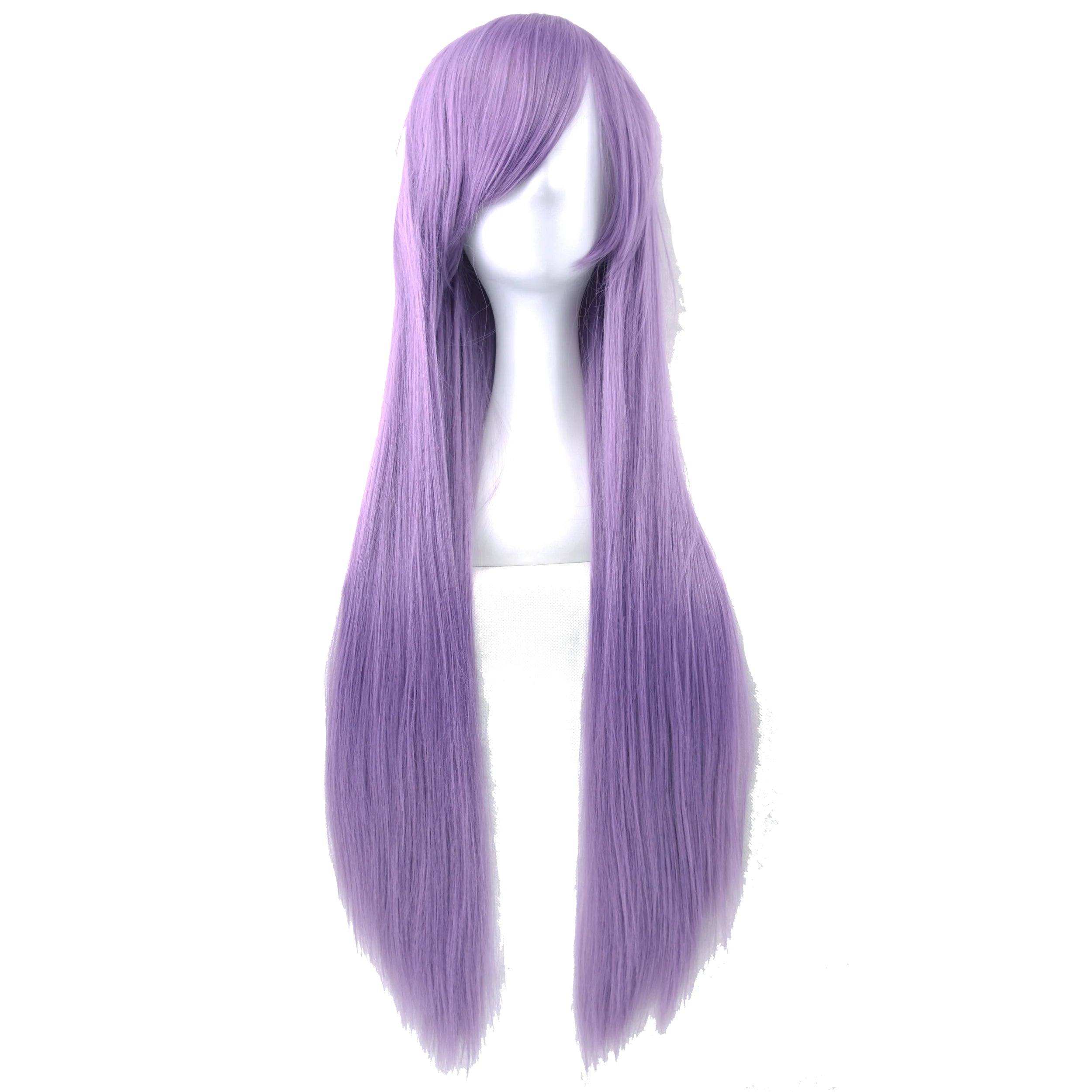Long Purple Straight Wig for Anime Cosplay and Halloween Costumes - 5