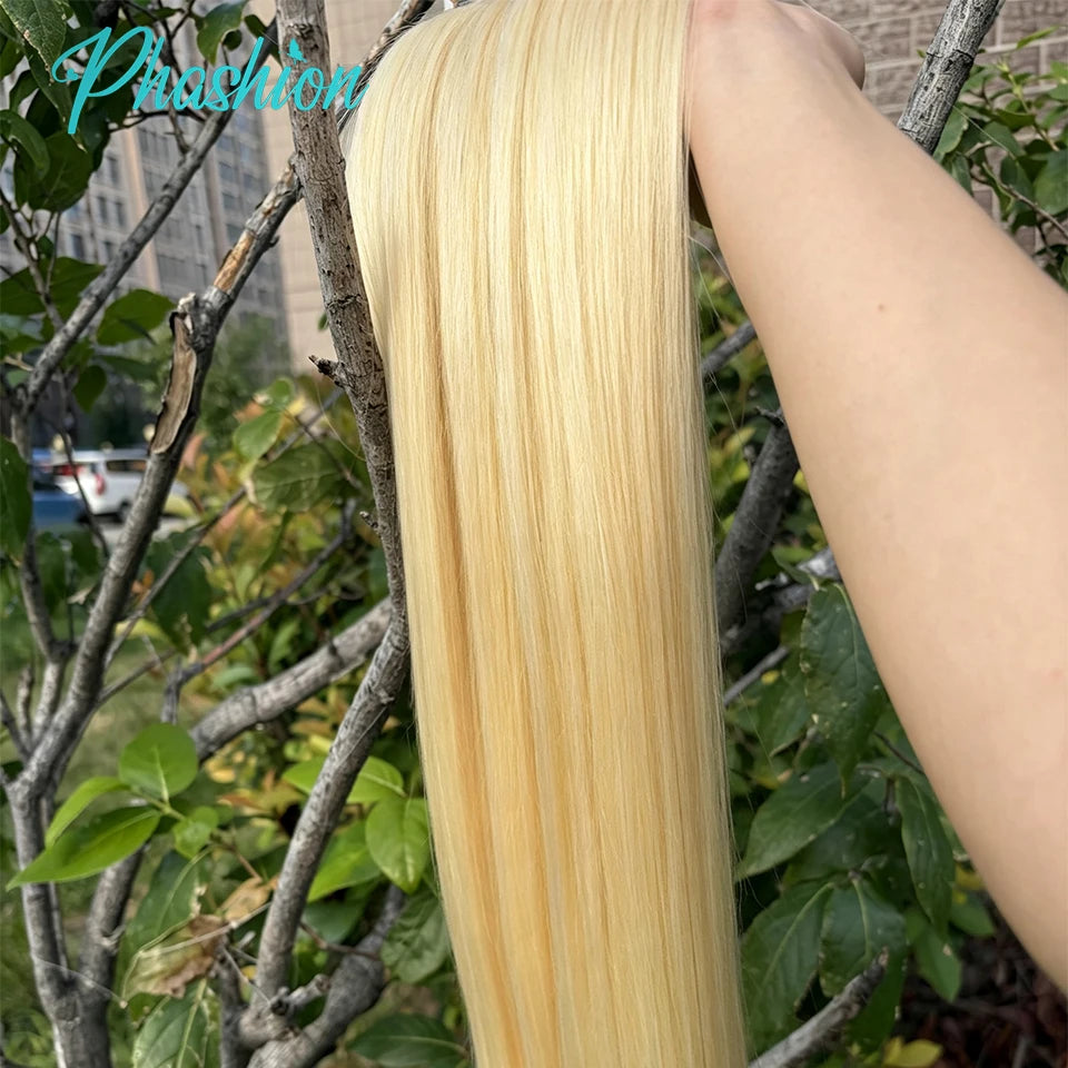 613 Blonde Straight Human Hair Bundles for Versatile Styling - 10