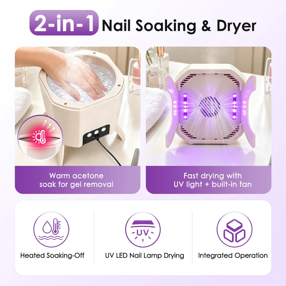 2-in-1 Electric Gel Nail Polish Remover and UV Dryer for Manicures