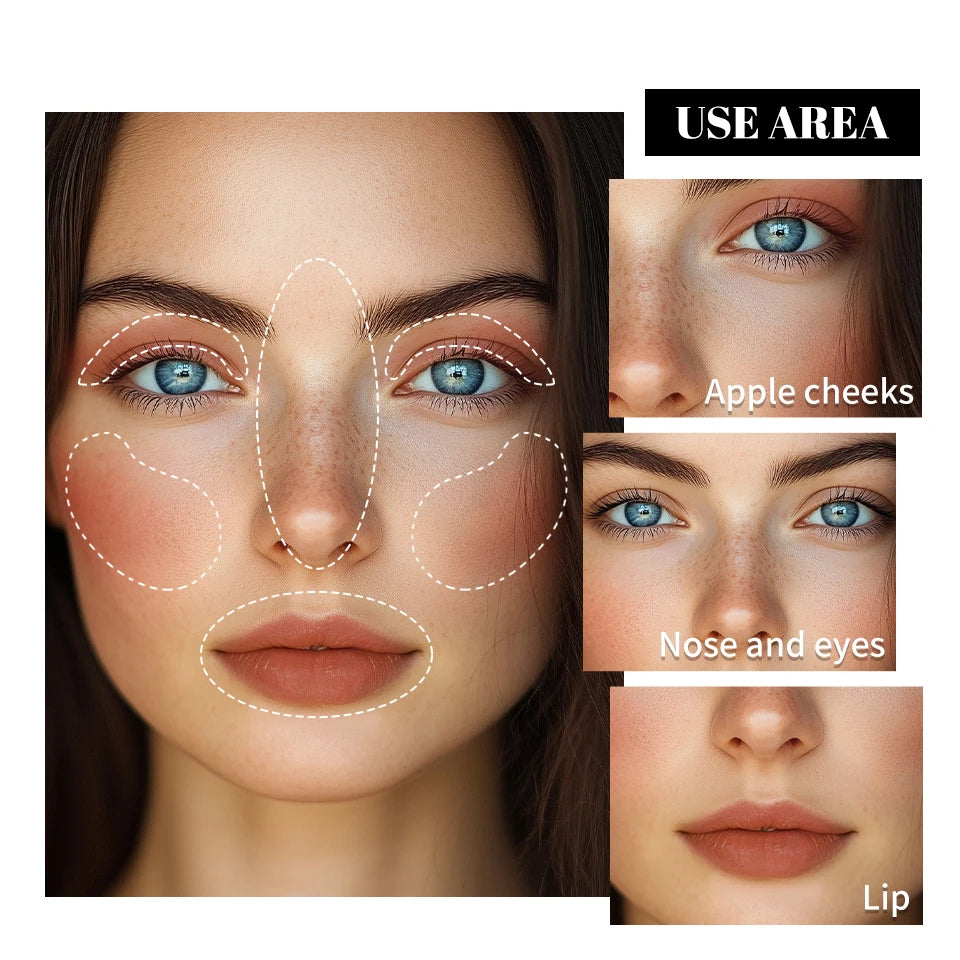 Matte Satin Cream Blush for Long-Lasting Natural Glow and Oil Control