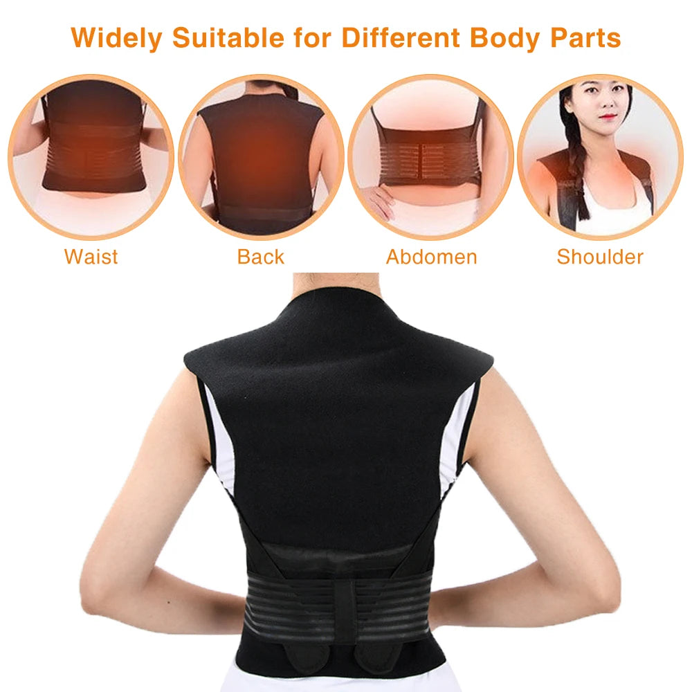 Self-Heating Tourmaline Magnetic Back and Shoulder Support Brace
