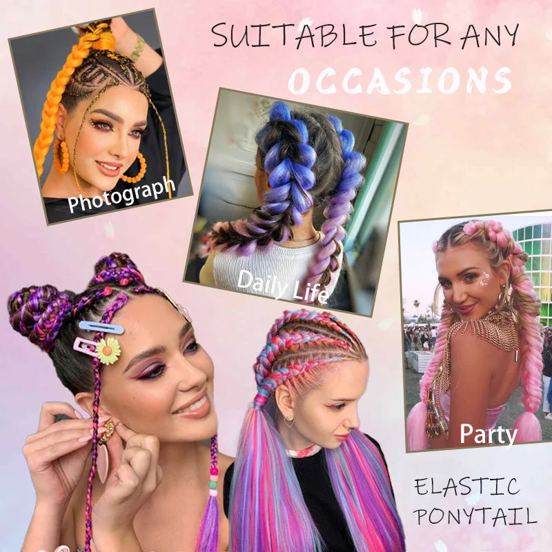 26" Long Ombre Synthetic Braiding Ponytail Extension - 6