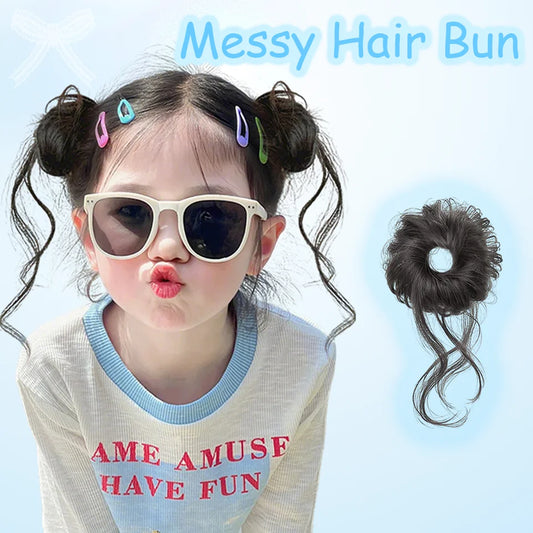 Messy Curly Hair Bun Scrunchie Extension