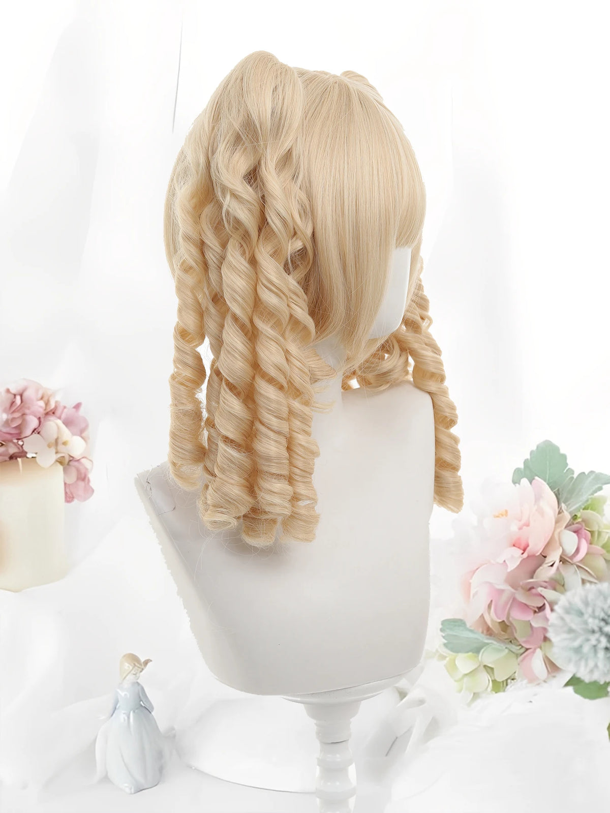 Long Wavy Blonde Cosplay Wig with Bangs