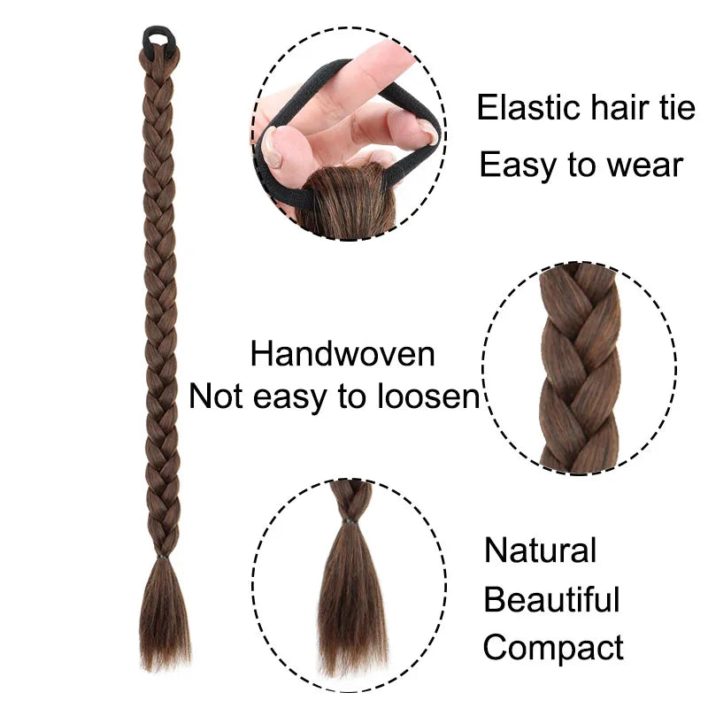 24-Inch Braided Ponytail Extensions for Instant Volume - 2