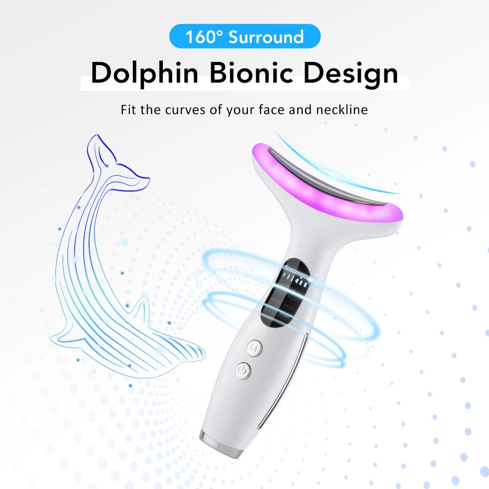 7-Color LED Neck and Face Lifting Massager for Skin Tightening