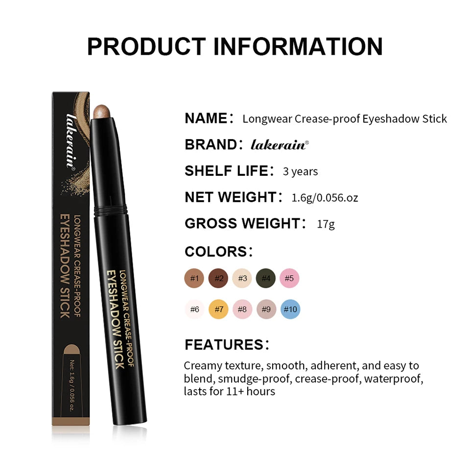 Longwear Waterproof Eyeshadow Pencil for All-Day Smudge-Proof Eye Makeup - 16