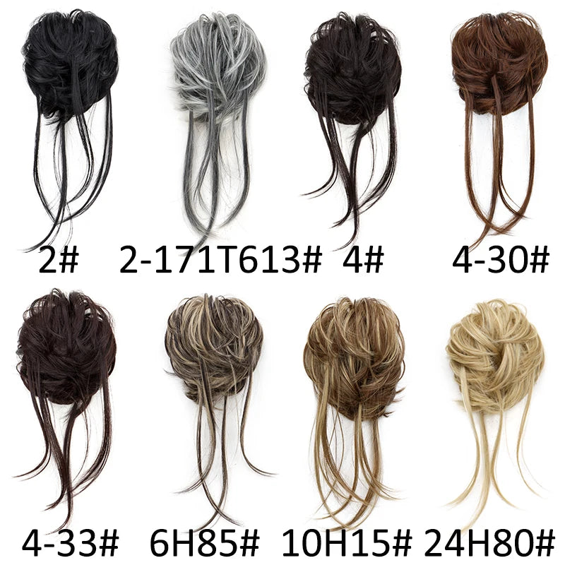 Messy Bun Hair Piece with Straight Tails for Instant Volumized Updos - 3