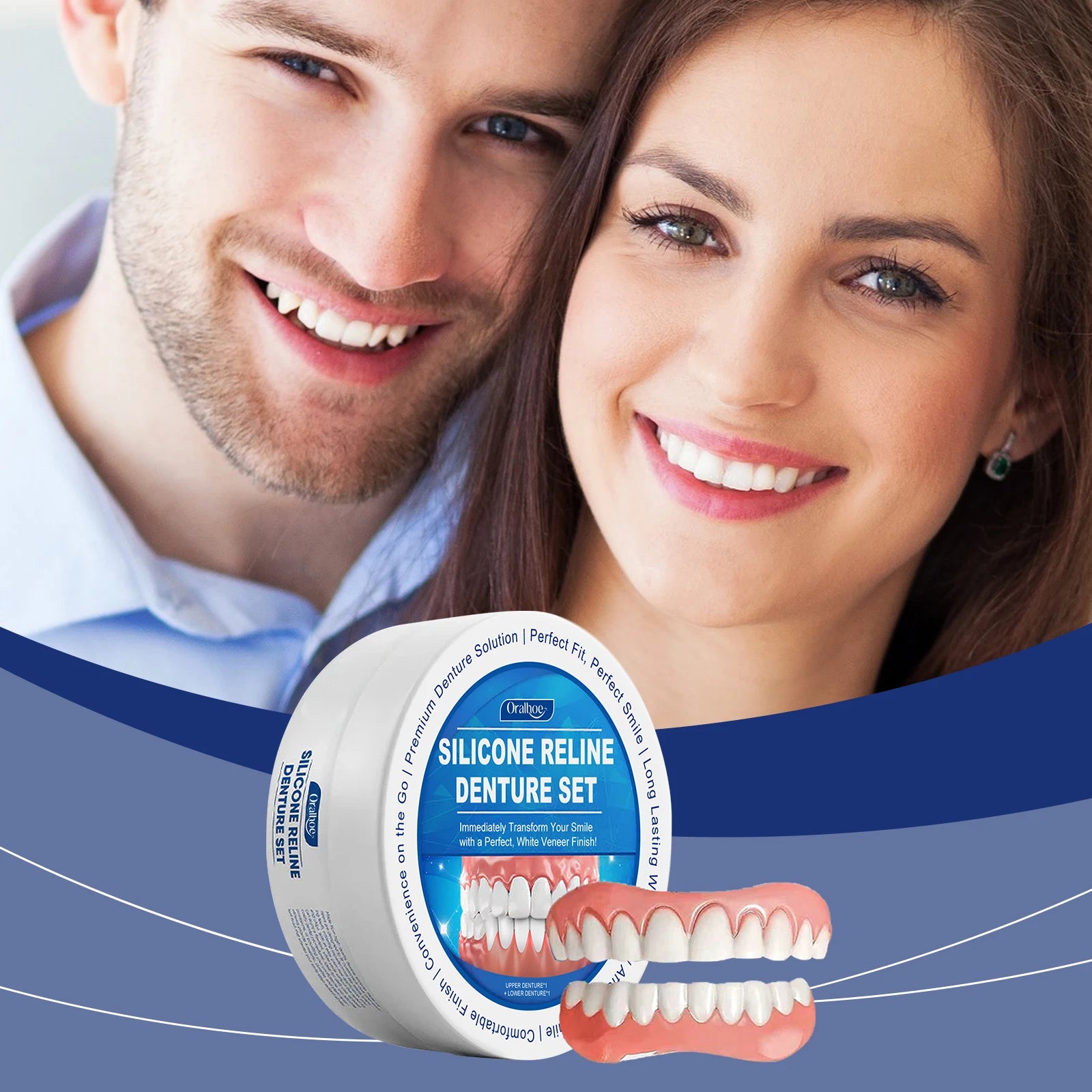 Soft Silicone Denture Reline Kit for Comfortable Temporary Dental Repair - 2
