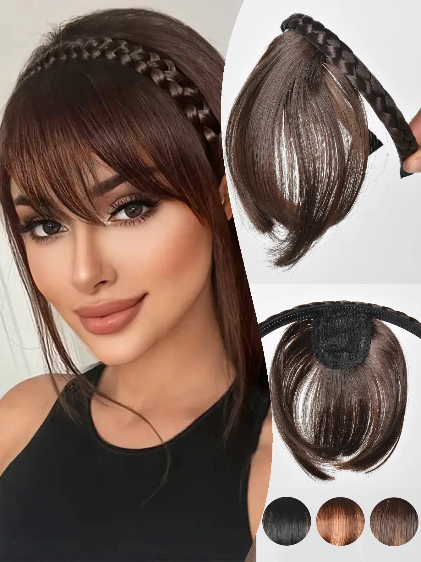 Braided Headband with Bangs for Instant Hair Style - 23