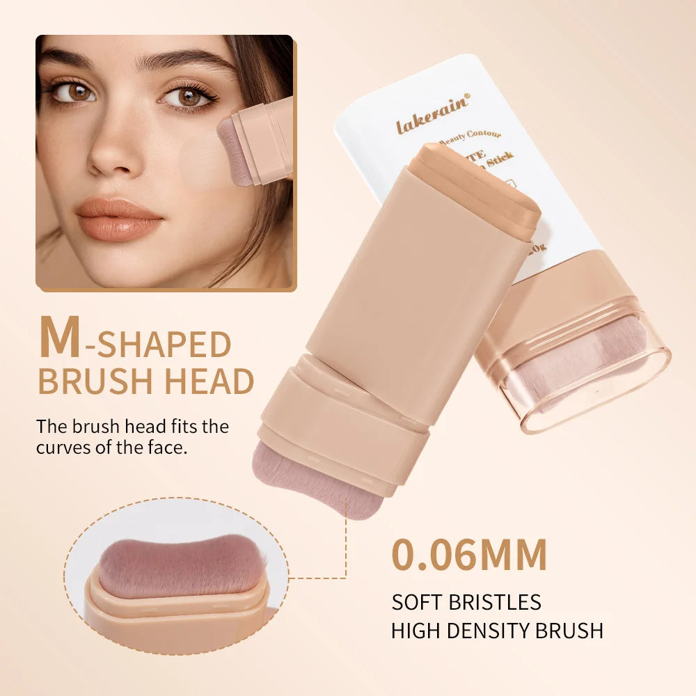 Matte Foundation Stick with Built-in Brush for Flawless Coverage - 4