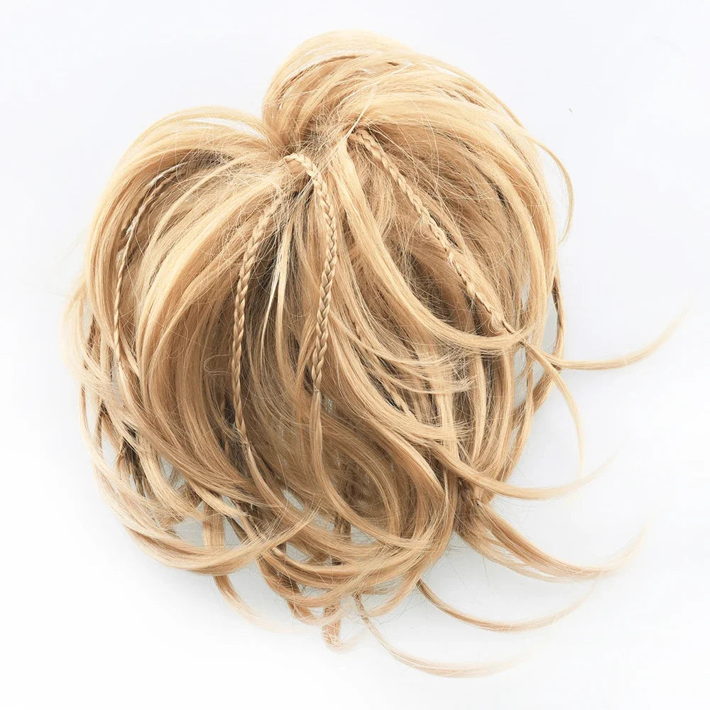 Synthetic Messy Bun Hair Scrunchie for Quick Natural Volume - 13