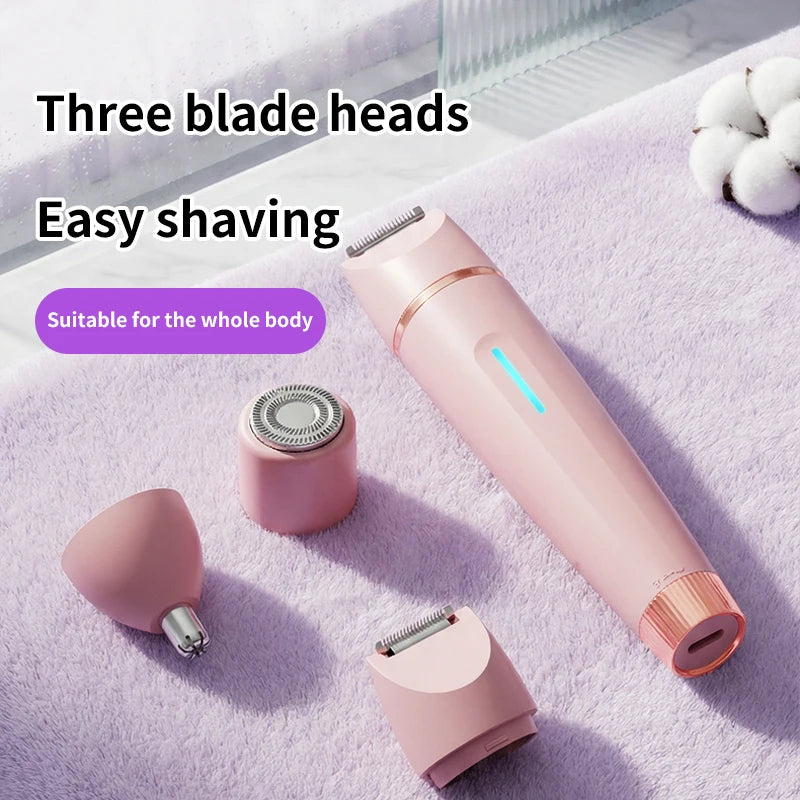 3-in-1 Electric Waterproof Bikini Trimmer and Body Hair Shaver for Women