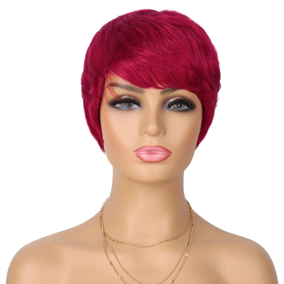Short Layered Human Hair Pixie Cut Wig
