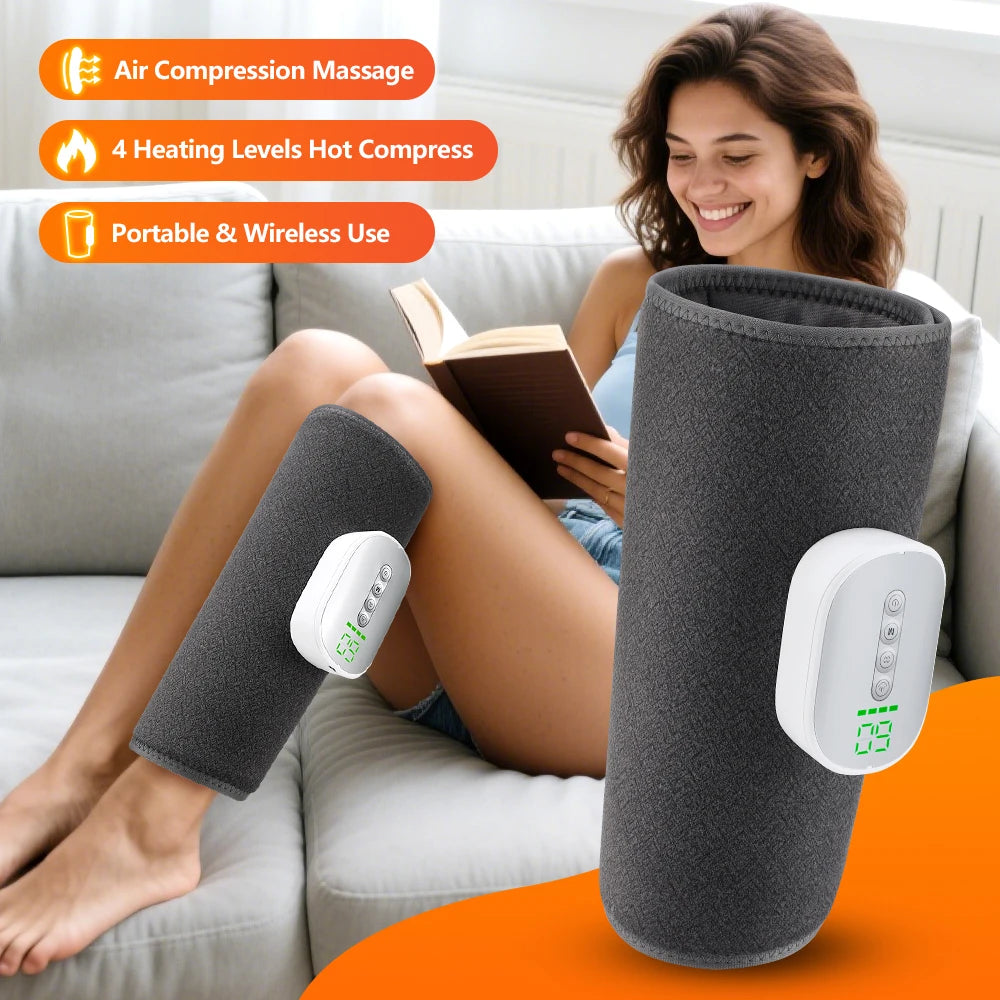 Cordless Air Compression Leg Massager with Soothing Heat for Recovery - 7