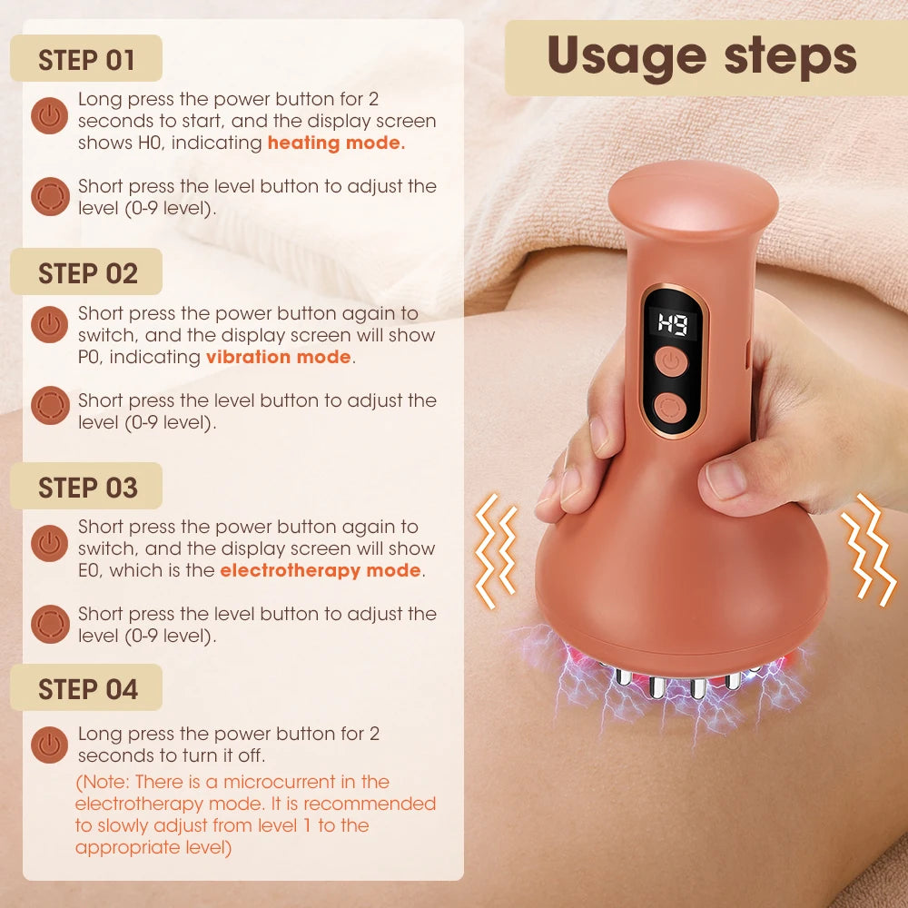Electric Cupping and Scraping Massager with Heat and Vibration