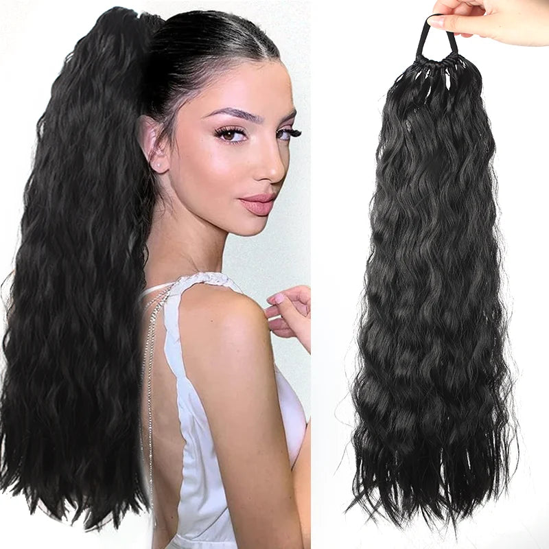 Long Wavy Ponytail Extension for Instant Natural Volume - 7
