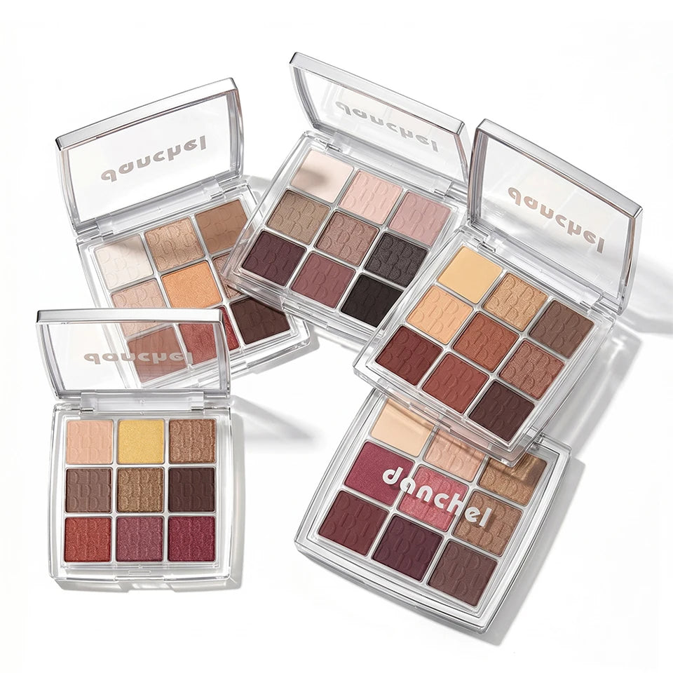 9-Color Professional Eyeshadow Palette for Matte and Shimmer Eye Makeup - 19