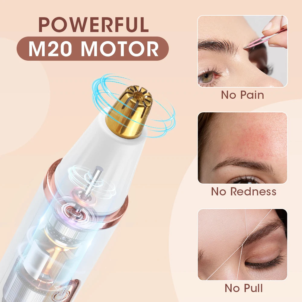 2-in-1 Electric Eyebrow and Nose Hair Trimmer for Painless Grooming