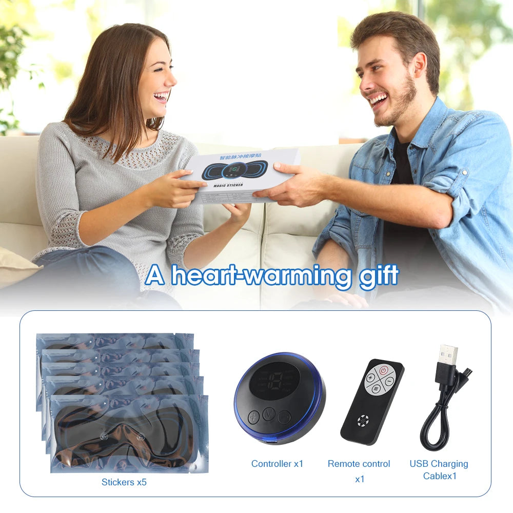 Portable Electric Body Massage Patch with Remote for Pain Relief - 15