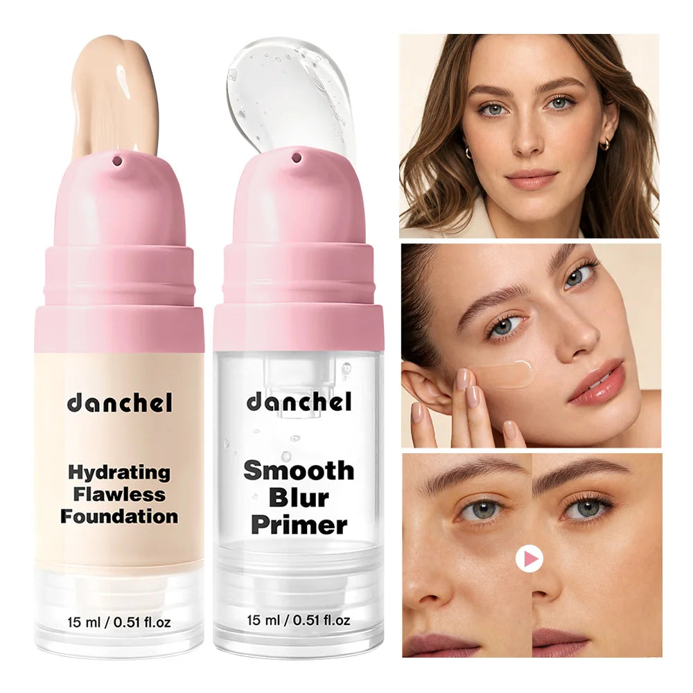 Smoothing Primer and Hydrating Liquid Foundation Makeup Set - 1
