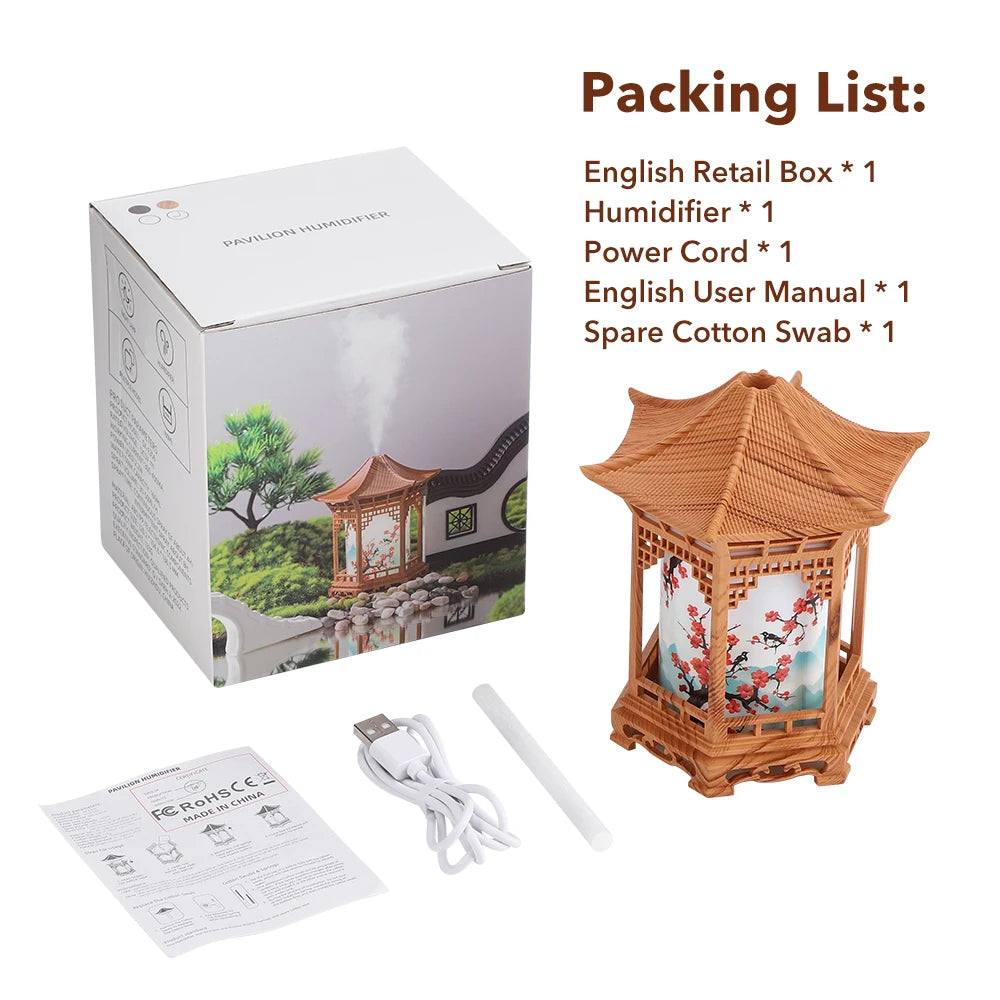 Portable Ultrasonic Pavilion Humidifier with Soothing LED Night Light - 16