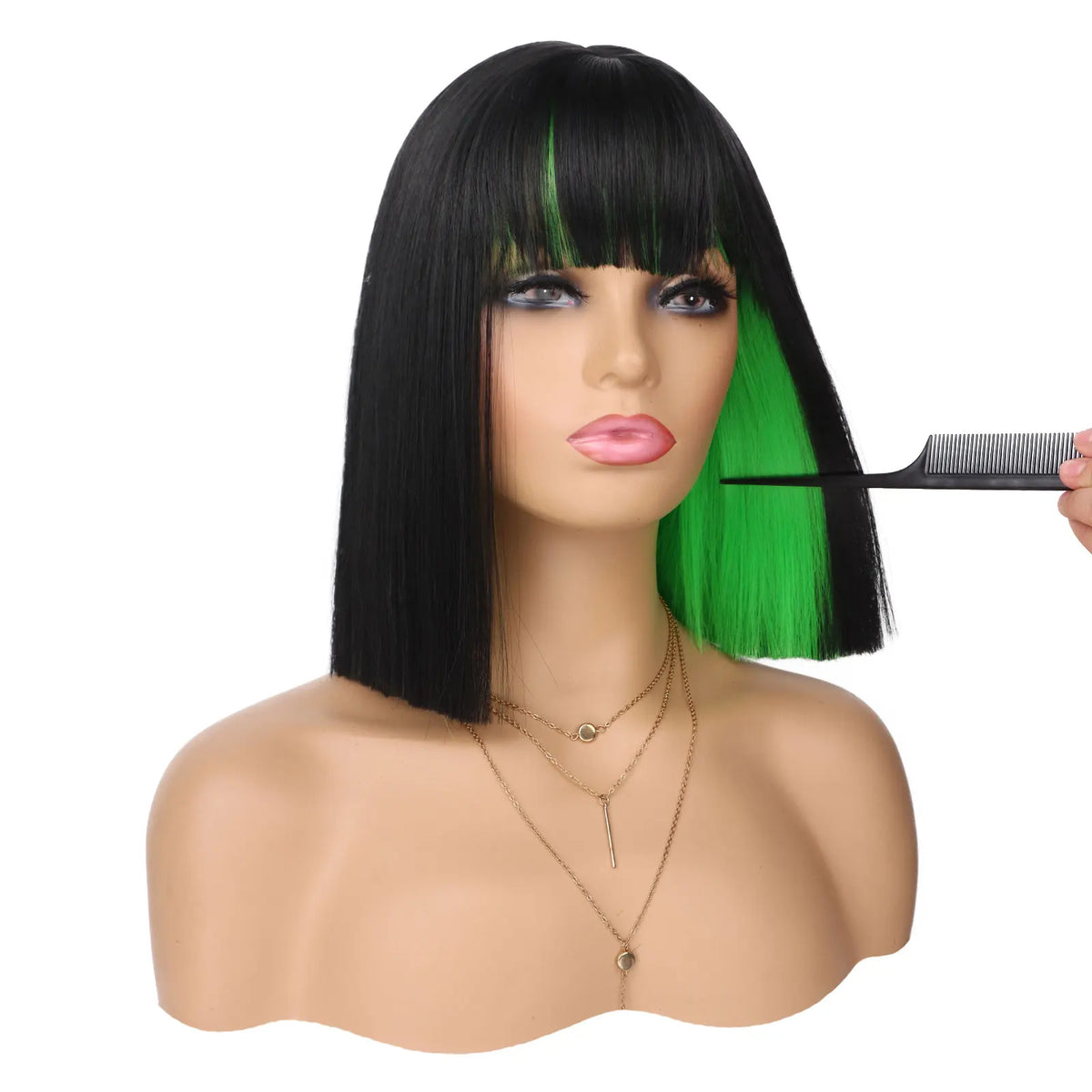 Short Straight Bob Wig with Bangs for Women Daily and Cosplay Wear