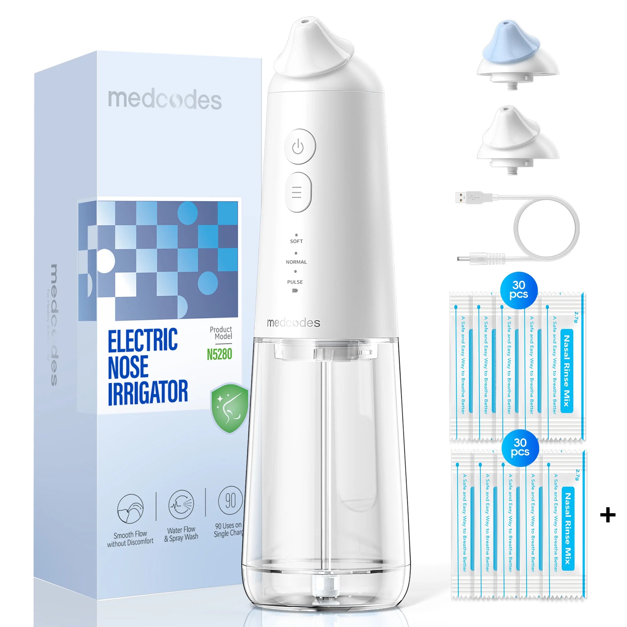 Electric Nasal Irrigation System for Sinus Relief and Allergy Cleaning - 20