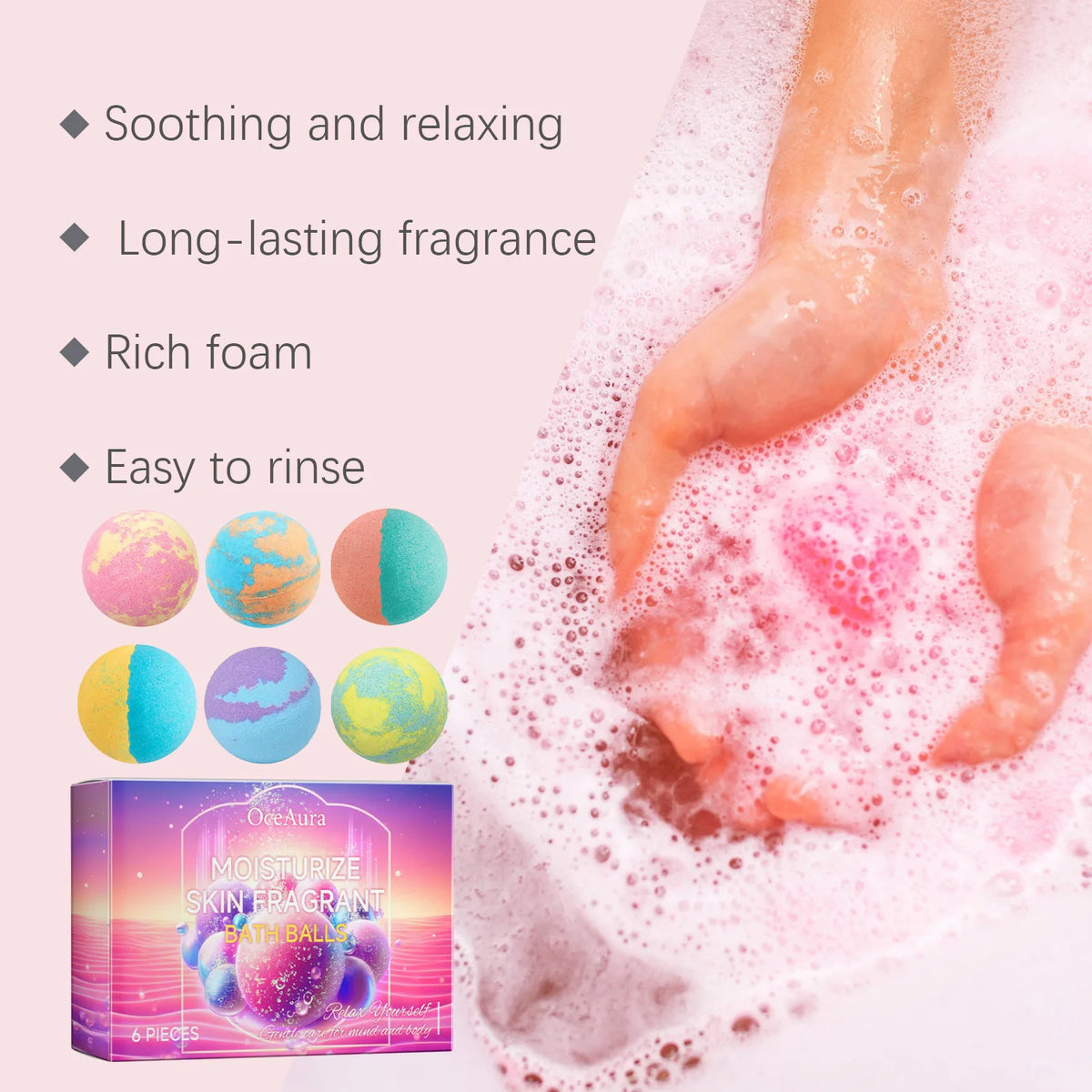 Aromatherapy Bath Bombs for Stress Relief and Moisturizing Skin Care