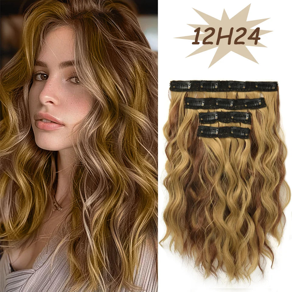 12-Inch Wavy Clip-In Hair Extensions for Daily Volume - 12