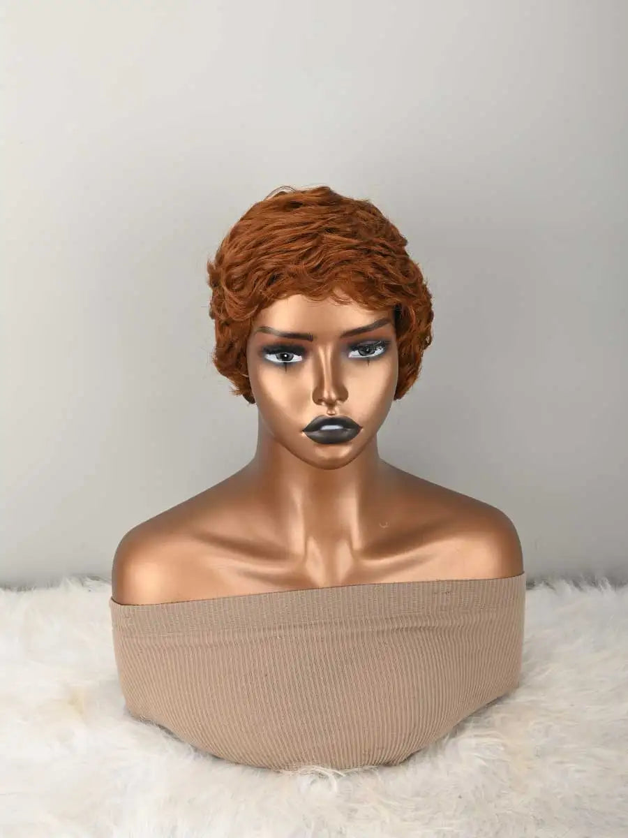 Short Curly Pixie Cut Synthetic Wig for Women