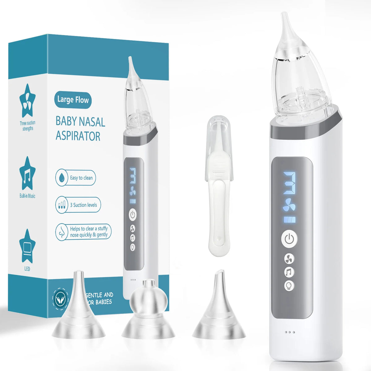 Electric Nasal Aspirator with Music and Adjustable Suction for Babies
