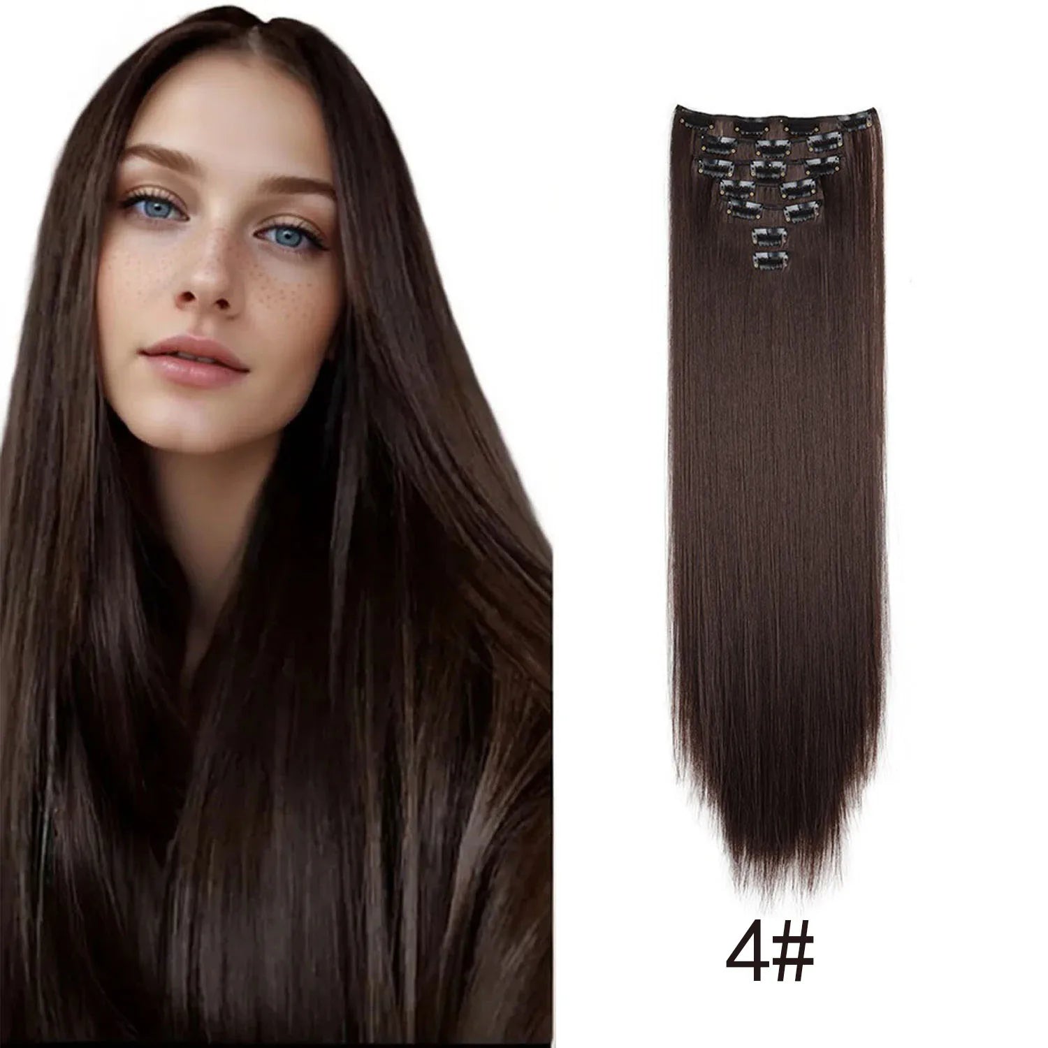24-Inch Straight Clip-In Hair Extensions for Daily Volume - 14