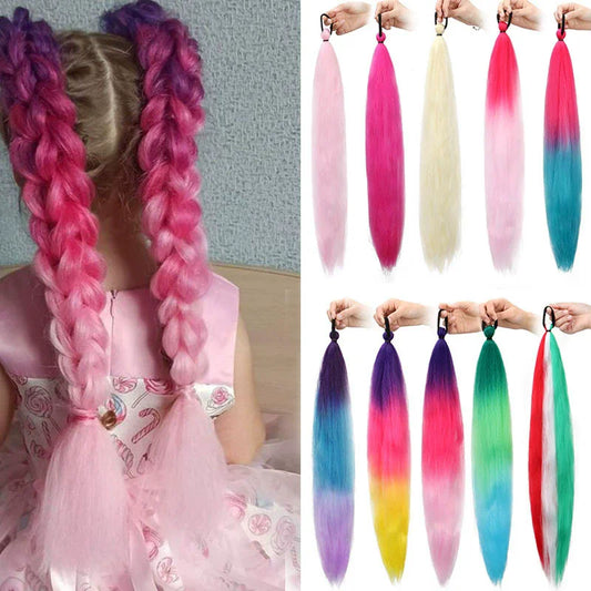 26-Inch Colorful Synthetic Braided Ponytail Extension