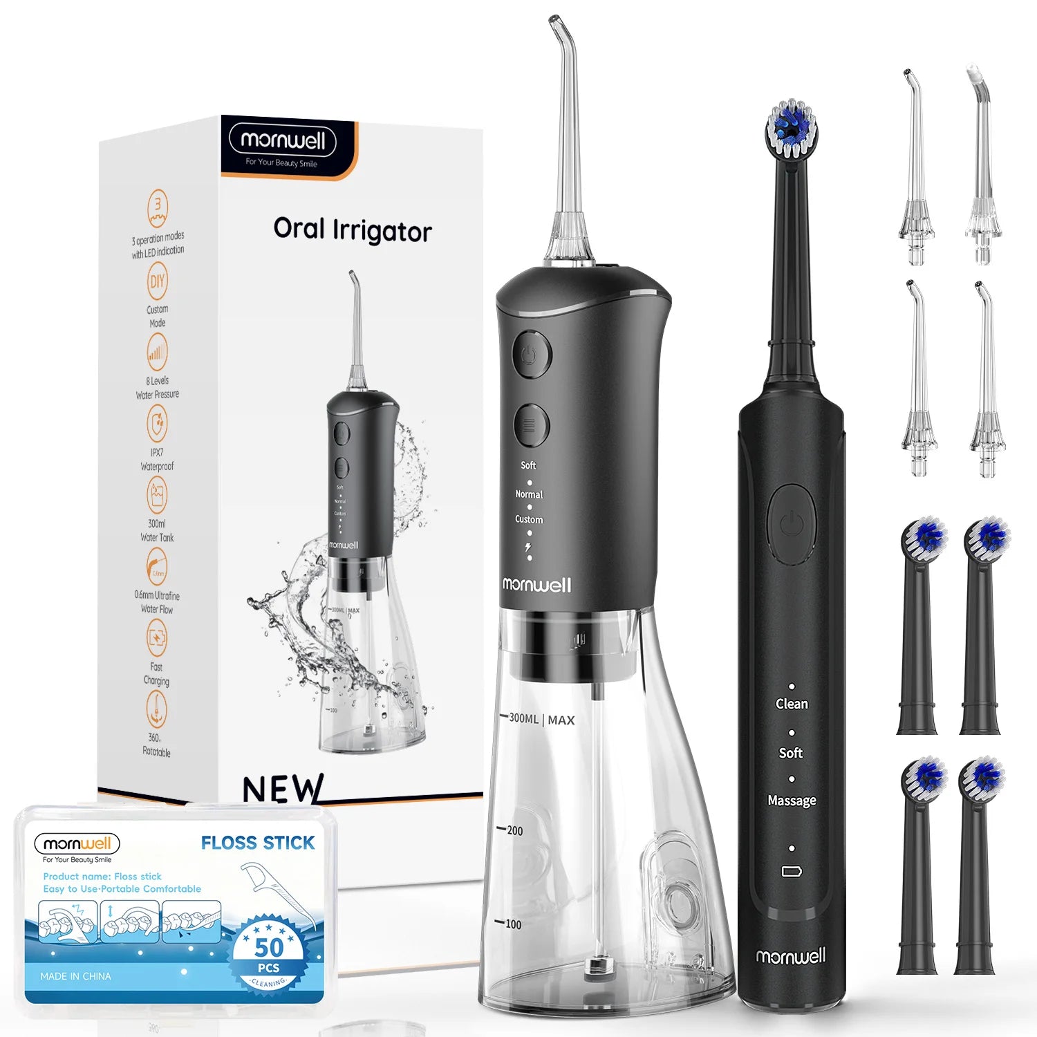 Electric Water Flosser and Sonic Toothbrush Oral Care Combo Set - 21