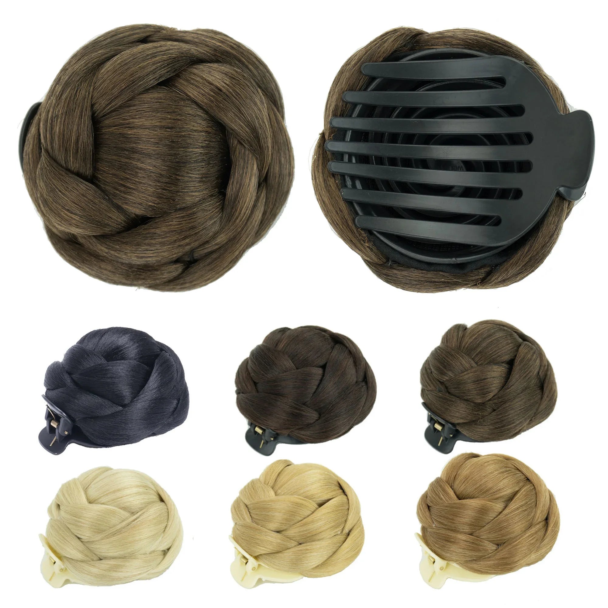 Braided Claw Clip Hair Bun Updo Extension for Instant Volume - 1