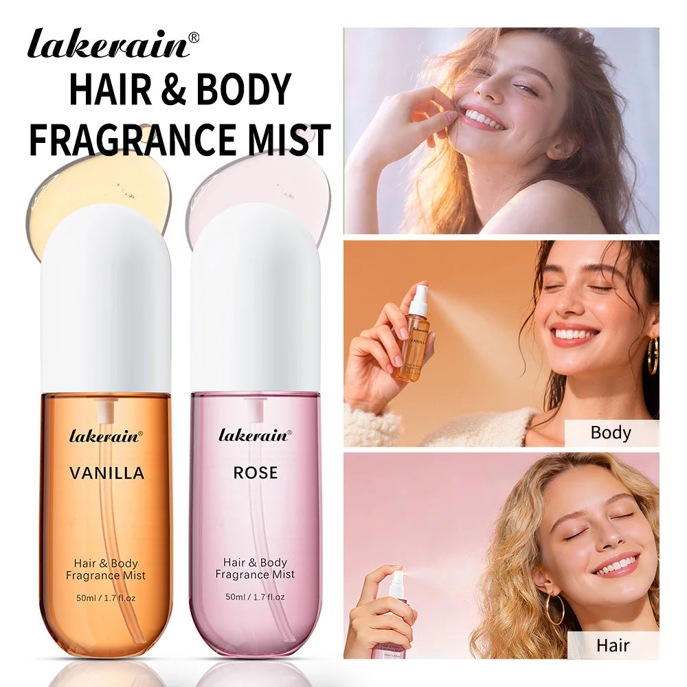 Long Lasting Vanilla and Rose Scented Hair and Body Fragrance Mist - 1