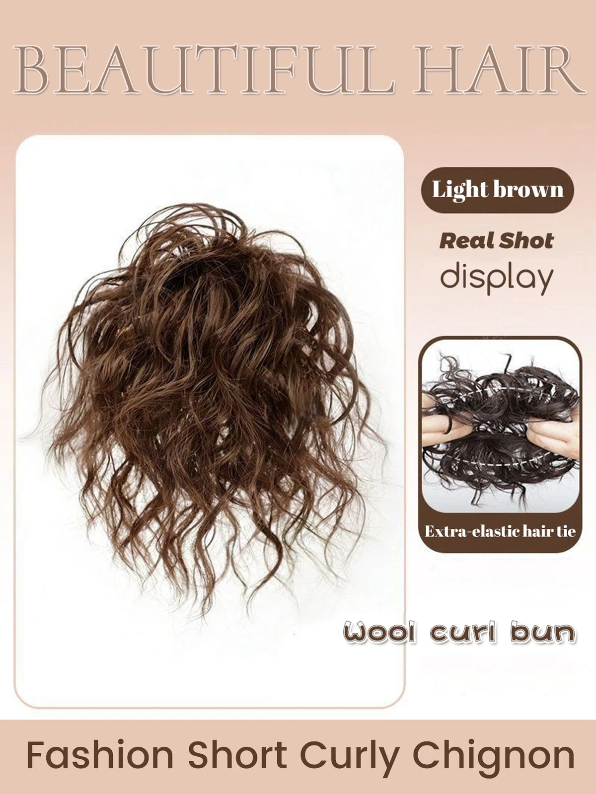 Wavy Curly Synthetic Hair Bun Extension for Daily and Party Styling