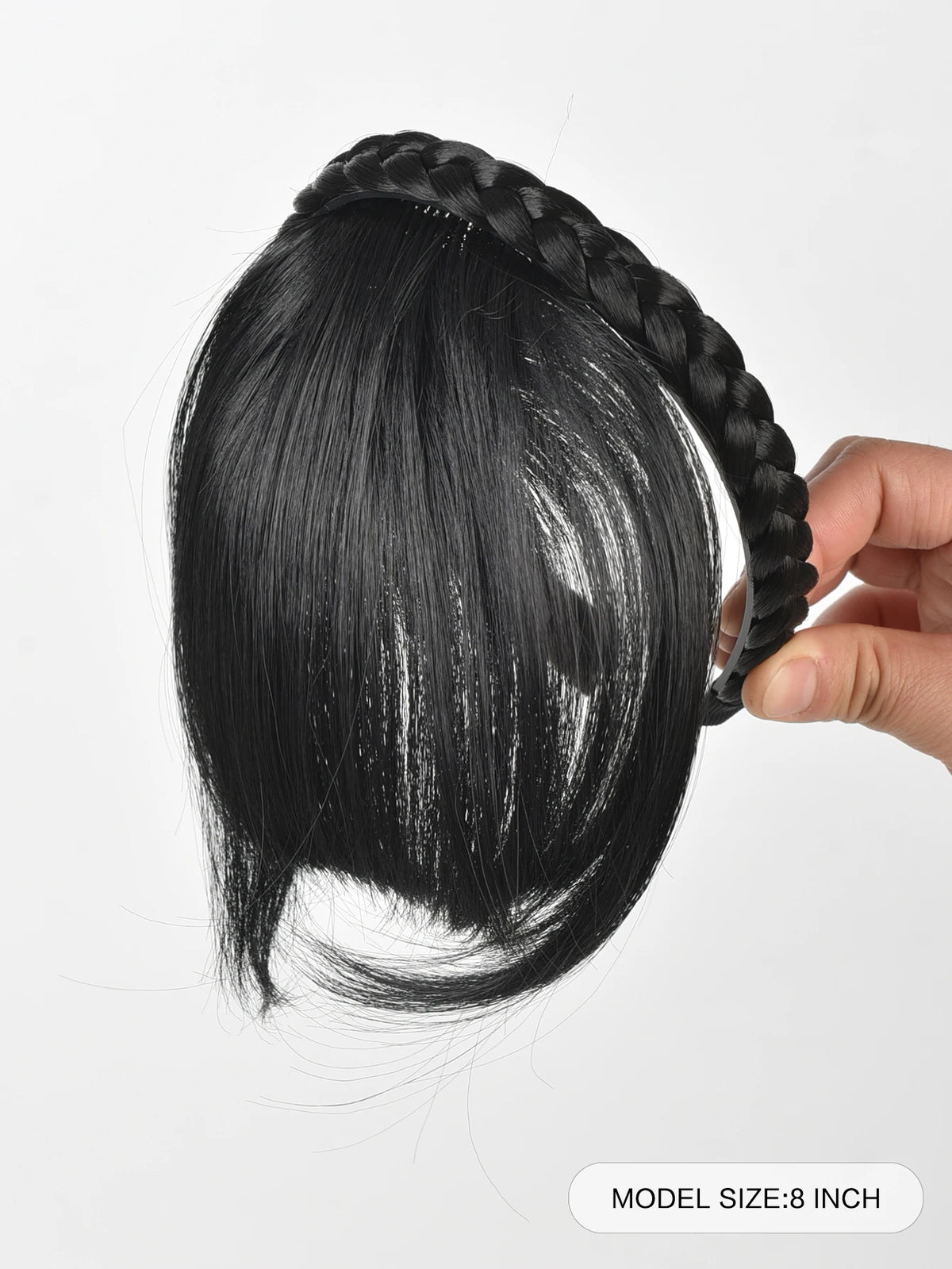 Braided Headband with Bangs for Instant Hair Style
