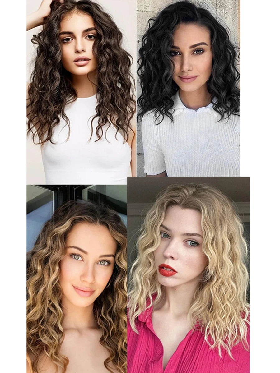 12-Inch Wavy Curly Clip-In Hair Extensions Set