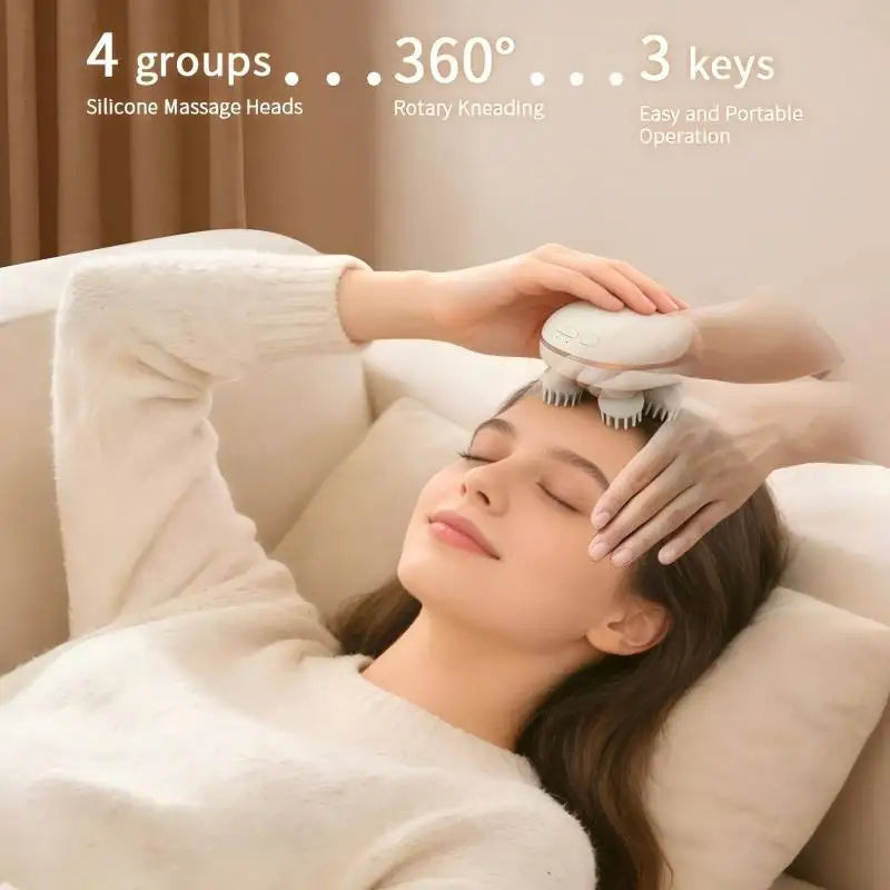 Waterproof Cordless Electric Scalp and Full Body Massage Machine