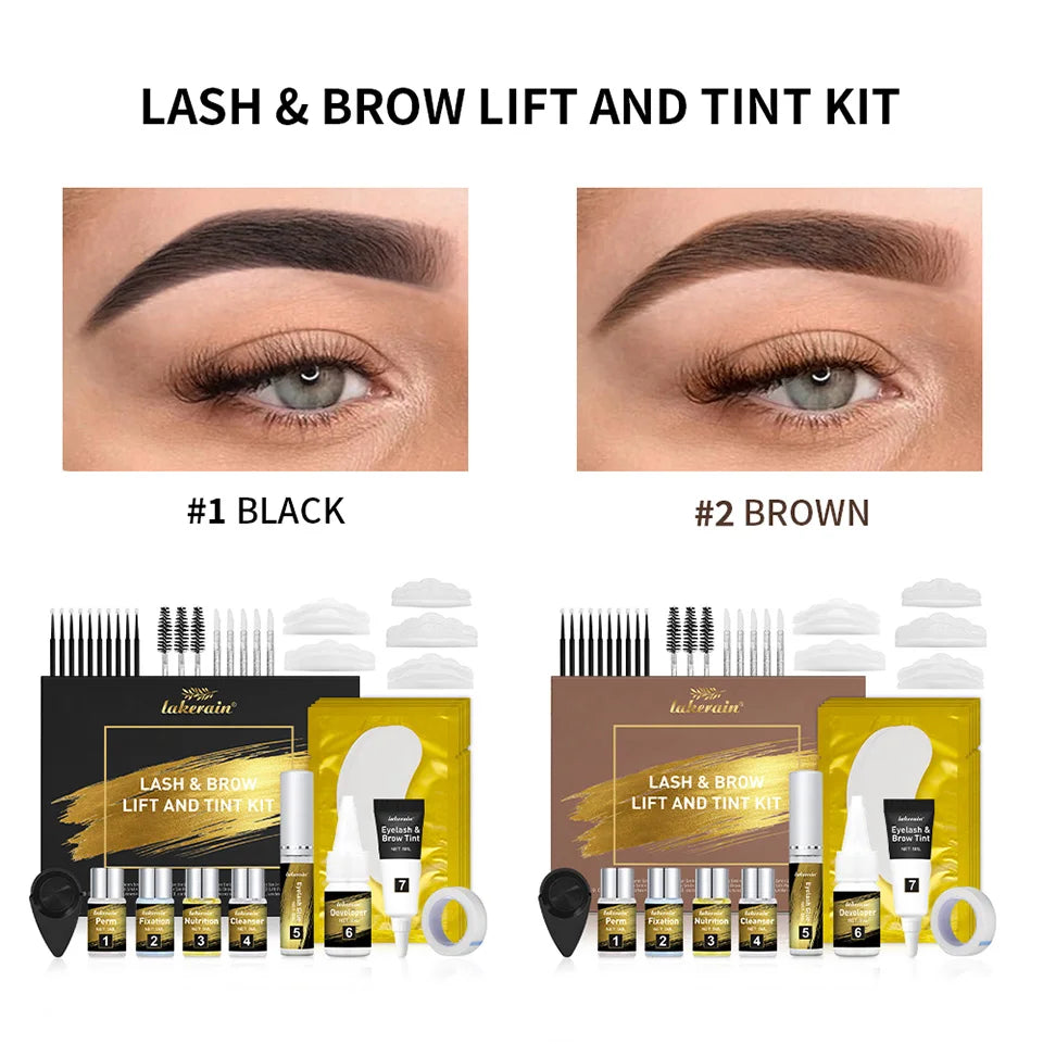 Professional Lash Lift and Brow Tinting Kit for Salon-Quality Results